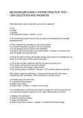 MICHIGAN MECHANIC LICENSE PRACTICE TEST &ndash; CRM QUESTIONS AND ANSWERS