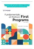 Solutions Manual For  Fundamentals of Python&colon; First Programs&comma; 3rd Edition by Kenneth A&period; Lambert&comma; 2021 &vert; All 1-13 Chapters Covered With Questions And Verified Solutions With Detailed Rationales And Case Studies&period;