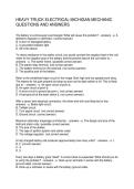HEAVY TRUCK ELECTRICAL MICHIGAN MECHANIC QUESTIONS AND ANSWERS