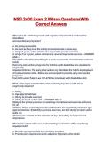 NSG 2400 Exam 2 Wilson Questions With Correct Answers