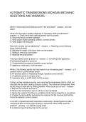 AUTOMATIC TRANSMISSIONS MICHIGAN MECHANIC QUESTIONS AND ANSWERS
