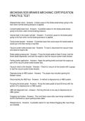 MICHIGAN SOS BRAKES MECHANIC CERTIFICATION PRACTICE TEST