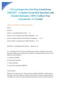 NJ Lead Supervisor Test Prep Actual Exam 2026&sol;2027 &ndash; Complete Exam-Style Questions with Detailed Rationales &vert; 100&percnt; Verified &vert; Pass Guaranteed &ndash; A&plus; Graded&NewLine;&NewLine;