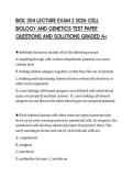 BIOL 204 LECTURE EXAM 2 2026 CELL&NewLine;BIOLOGY AND GENETICS TEST PAPER&NewLine;QUESTIONS AND SOLUTIONS GRADED A&plus;