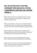 BIOL 204 LECTURE EXAM 2 2026 FINAL&NewLine;ASSESSMENT PAPER BIOLOGICAL SYSTEMS&NewLine;COMPREHENSIVE QUESTIONS AND ANSWERS&NewLine;VERIFIED A&plus;&NewLine;