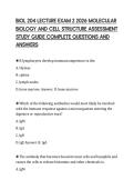 BIOL 204 LECTURE EXAM 2 2026 MOLECULAR&NewLine;BIOLOGY AND CELL STRUCTURE ASSESSMENT&NewLine;STUDY GUIDE COMPLETE QUESTIONS AND&NewLine;ANSWERS&NewLine;