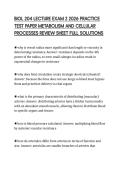 BIOL 204 LECTURE EXAM 2 2026 PRACTICE&NewLine;TEST PAPER METABOLISM AND CELLULAR&NewLine;PROCESSES REVIEW SHEET FULL SOLUTIONS