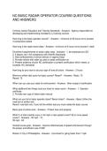 NC BASIC RADAR OPERATOR COURSE QUESTIONS &NewLine;AND ANSWERS