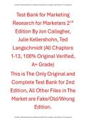 Test Bank Marketing Research for Marketers 2nd Edition By Jon Callegher&comma; Julie Kellershohn&comma; Ted Langschmidt