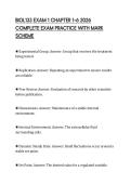 BIOL133 EXAM 1 CHAPTER 1&ndash;6 2026&NewLine;COMPLETE EXAM PRACTICE WITH MARK&NewLine;SCHEME