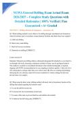 NGWA General Drilling Exam Actual Exam 2026&sol;2027 &ndash; Complete Study Questions with Detailed Rationales &vert; 100&percnt; Verified &vert; Pass Guaranteed &ndash; A&plus; Graded&NewLine;&NewLine;