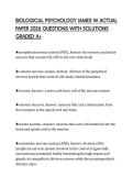 BIOLOGICAL PSYCHOLOGY JAMES W ACTUAL&NewLine;PAPER 2026 QUESTIONS WITH SOLUTIONS&NewLine;GRADED A&plus;
