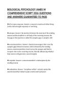 BIOLOGICAL PSYCHOLOGY JAMES W&NewLine;COMPREHENSIVE SCRIPT 2026 QUESTIONS&NewLine;AND ANSWERS GUARANTEED TO PASS&NewLine;