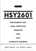 HSY2601 Assignment 5 &lbrace;Final Portfolio&rcub; Answers - Semester 1 2026 &vert; Due Date 30 April 2026
