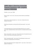 USPS Sales & Services Associate Training Questions with complete solution 2025&sol;2026
