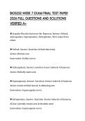 BIOS252 WEEK 7 EXAM FINAL TEST PAPER&NewLine;2026 FULL QUESTIONS AND SOLUTIONS&NewLine;VERIFIED A&plus;