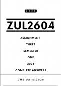 ZUL2604 Assignment 3 Answers - Semester 1 2026 &vert; Due Date 2026