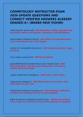 COSMETOLOGY INSTRUCTOR EXAM 2026 UPDATE QUESTIONS AND CORRECT VERIFIED ANSWERS ALREADY GRADED A&plus; &lpar;BRABD NEW VISION&rpar;