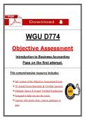 WGU D774 OA &lpar;PDF&rpar; &vert; &lpar;2026&rpar; Accounting Exam Questions &vert; Business Accounting