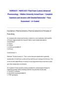NURS6521 &sol; NURS 6521 Final Exam &lpar;Latest&rpar; Advanced Pharmacology &ndash; Walden University Actual Exam 2026&sol;2027 &ndash; Complete Questions and Answers with Detailed Rationales &ndash; Pass Guaranteed &ndash; A&plus; Graded