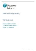 EDEXCEL MATHS AS 2025 MOCKS PAPER 21 STATS MARK SCHEME