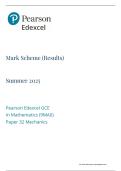 EDEXCEL MATHS A LEVEL 2025 MOCKS PAPER 32 MECHANICS MS