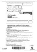 EDEXCEL MATHS A LEVEL 2025 MOCKS PAPER 32 MECHANICS QP