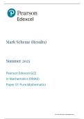 EDEXCEL MATHS A LEVEL 2025 MOCKS PAPER 1 PURE MATHS MS