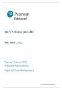 EDEXCEL MATHS A LEVEL 2025 MOCKS PAPER 2 PURE MATHS MS