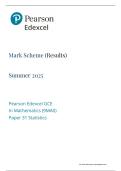 EDEXCEL MATHS A LEVEL 2025 MOCKS PAPER 31 STATISTICS MS