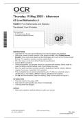 OCR AS LEVEL 2026 MOCKS MATHS A PAPER 1 PURE MATH AND STATS QP 