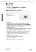 OCR A LEVEL 2026 MOCKS MATHS A PAPER 3 PURE MATHS AND MECHANICS QP