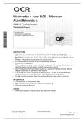 OCR A LEVEL 2026 MOCKS MATHS A PAPER 1 PURE MATHS QP