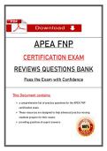 APEA FNP Exam &lpar;PDF&rpar; &vert; &lpar;2026&rpar; Review Questions &vert; Nursing Certification