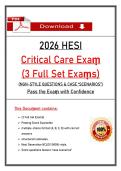 HESI Critical Care Exam &lpar;PDF&rpar; &vert; &lpar;2026&rpar; NGN Questions &vert; Nursing Exam