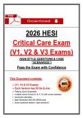 HESI Critical Care V1 V2 V3 Exams &lpar;PDF&rpar; &vert; &lpar;2026&rpar; Exam Questions &vert; Nursing