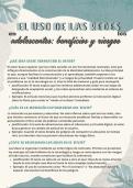 El uso de las redes sociales en adolescentes&colon; beneficios y riesgos &lpar;1ro BGU&rpar;