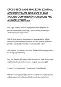 CPCU 552 CP AND L FINAL EXAM 2026 FINAL&NewLine;ASSESSMENT PAPER INSURANCE CLAIMS&NewLine;ANALYSIS COMPREHENSIVE QUESTIONS AND&NewLine;ANSWERS VERIFIED A&plus;