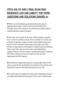 CPCU 552 CP AND L FINAL EXAM 2026&NewLine;INSURANCE LAW AND LIABILITY TEST PAPER&NewLine;QUESTIONS AND SOLUTIONS GRADED A&plus;