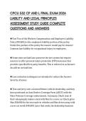 CPCU 552 CP AND L FINAL EXAM 2026&NewLine;LIABILITY AND LEGAL PRINCIPLES&NewLine;ASSESSMENT STUDY GUIDE COMPLETE&NewLine;QUESTIONS AND ANSWERS