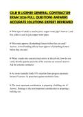 CSLB B LICENSE GENERAL CONTRACTOR&NewLine;EXAM 2026 FULL QUESTIONS ANSWERS&NewLine;ACCURATE SOLUTIONS EXPERT REVIEWED