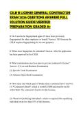 CSLB B LICENSE GENERAL CONTRACTOR&NewLine;EXAM 2026 QUESTIONS ANSWERS FULL&NewLine;SOLUTION GUIDE VERIFIED&NewLine;PREPARATION GRADED A&plus;