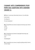 CULINARY ARTS COMPREHENSIVE STUDY&NewLine;PAPER 2026 QUESTIONS WITH ANSWERS&NewLine;GRADED A&plus;