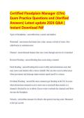Certified Floodplain Manager &lpar;Cfm&rpar; &NewLine;Exam Practice Questions and &lpar;Verified &NewLine;Answers&rpar; Latest update 2026 Q&A &vert; &NewLine;Instant Download Pdf