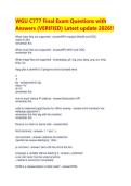 WGU C777 Final Exam Questions with &NewLine;Answers &lpar;VERIFIED&rpar; Latest update 2026&excl;&excl;