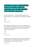 DANGEROUS GOODS COMPREHENSIVE&NewLine;EXAM 2026 HAZMAT HANDLING&NewLine;QUESTIONS AND ANSWERS PREMIUM&NewLine;STUDY RESOURCE GRADED A&plus;