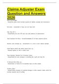 Claims Adjuster Exam Question and Answers 2026