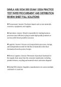 DAVILA ASU SCM 300 EXAM 1 2026 PRACTICE&NewLine;TEST PAPER PROCUREMENT AND DISTRIBUTION&NewLine;REVIEW SHEET FULL SOLUTIONS