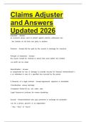 Claims Adjuster and Answers Updated 2026