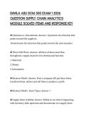 DAVILA ASU SCM 300 EXAM 1 2026&NewLine;QUESTION SUPPLY CHAIN ANALYTICS&NewLine;MODULE SOLVED ITEMS AND RESPONSE KEY